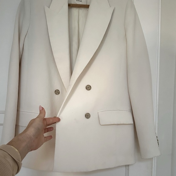 NWOT Aritzia Cherrelle Blazer light birch ( ivory) oversized look Wilfred - Picture 3 of 17
